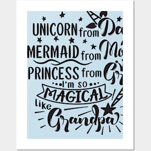 Unicorn Mermaid Princess Posters and Art